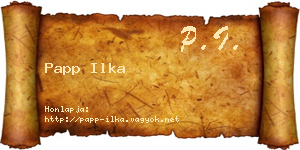 Papp Ilka névjegykártya